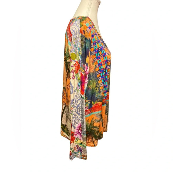 Johnny Was long sleeve knit top eclectic compilation of different patterns 
L54 - Picture 3 of 8